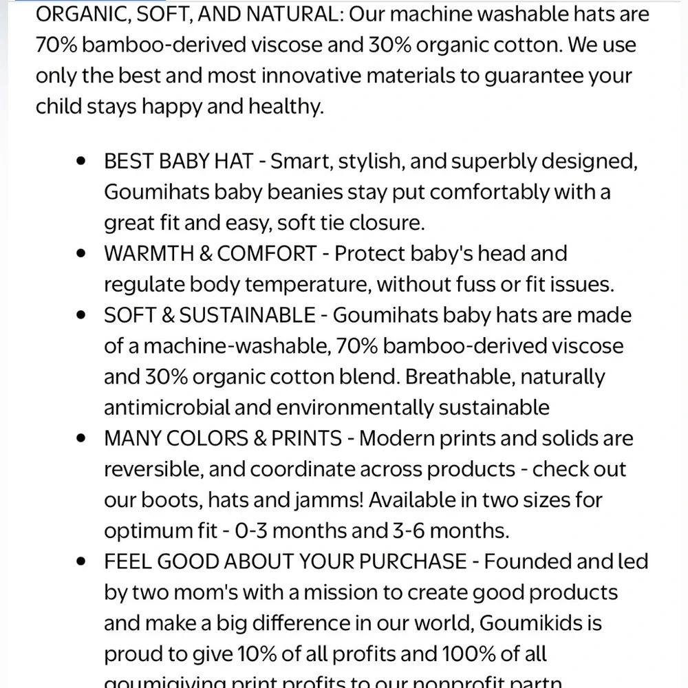 Goumikids newborn hat, booties and mittens set
